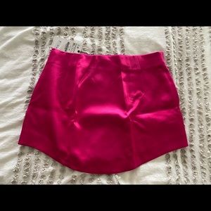 ZARA Satin Mini Skirt Hot Pink NWT